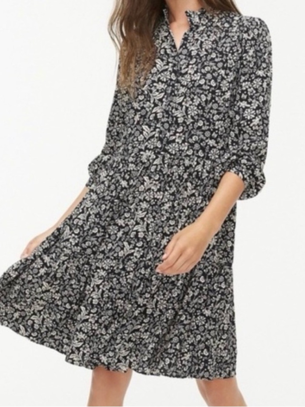 J. Crew Tiered shirtdress in prairie floral